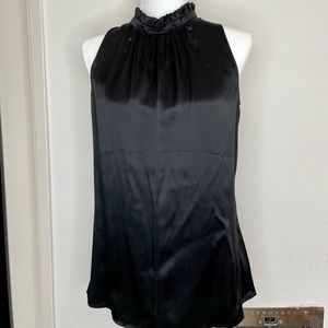 Ann Taylor Mock Neck Sleeveless Silk Blouse